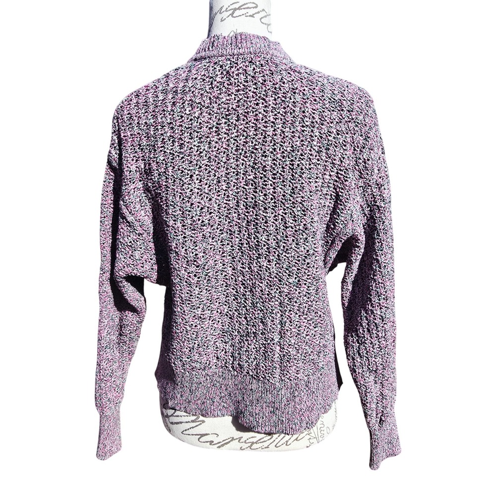 J. Jill Speckled Knit Button Front Cardigan Sweater Lavender Pink Green Size S - Picture 4 of 10